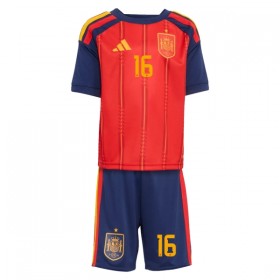 Jalkapallo Pelipaidat/Peliasut Espanja Rodrigo 16 Lasten Kotipelipaita Mm-Kisat 2026
